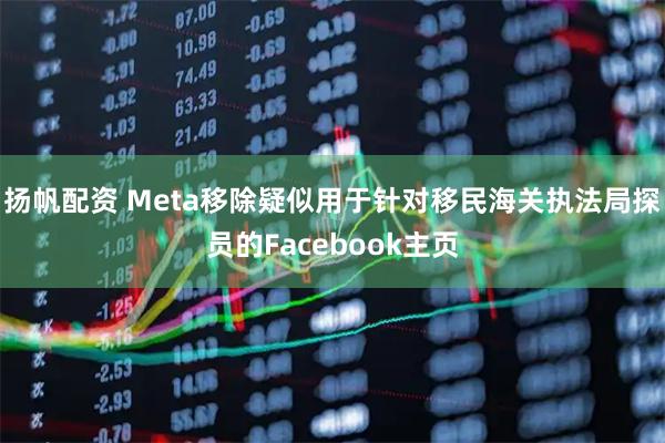 扬帆配资 Meta移除疑似用于针对移民海关执法局探员的Facebook主页